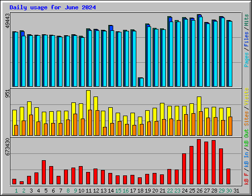 Daily usage for June 2024