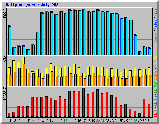 Daily usage for July 2024