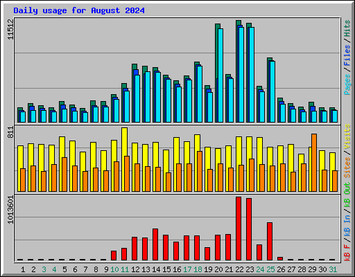 Daily usage for August 2024